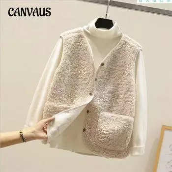 Женский осенне-зимний короткий жилет, свободный жилет с меховым воротником, куртка с открытыми плечами S кофейный