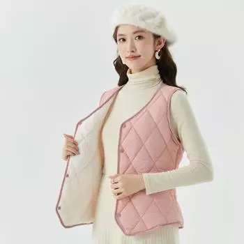 Женский осенне-зимний легкий теплый и удобный увеличенный костюм с острым углом, который можно положить внутрь женского хлопкового жилета с подкладкой S