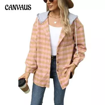 Женский осенне-зимний новый однобортный твидовый пиджак с капюшоном в клетку в стиле пэчворк S чёрный