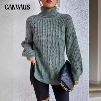 Женский осенне-зимний новый трикотаж с длинными рукавами и высокими лацканами, открытые платья-джемперы S белый