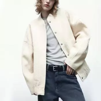 Женский осенне-зимний однотонный кардиган на пуговицах с карманами, свитер, пальто M белый