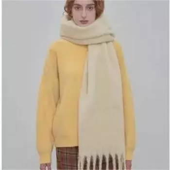 Женский осенне-зимний однотонный простой теплый шарф из искусственного кашемира