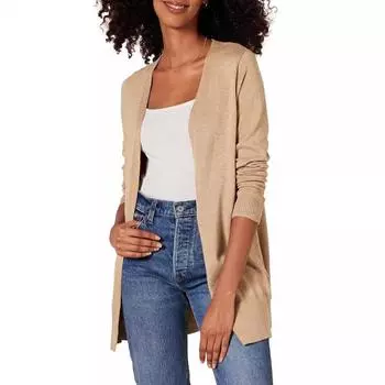 Женский осенне-зимний однотонный свитер с длинными рукавами и V-образным вырезом S хаки