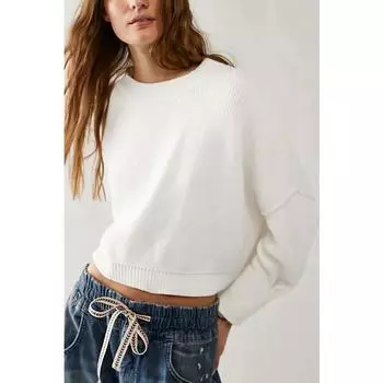 Женский осенне-зимний однотонный свободный свитер с круглым вырезом S чёрный