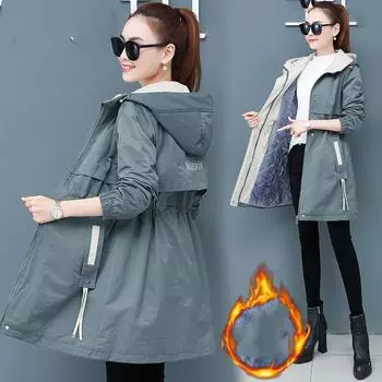 Женский осенне-зимний плащ с V-образным вырезом, удлиненный, облегающий, удобный 3XL синий