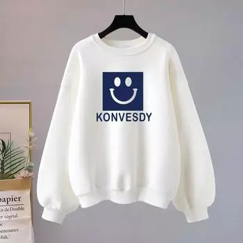 Женский осенне-зимний плюшевый свитшот с круглым вырезом, свободный, роскошный топ S