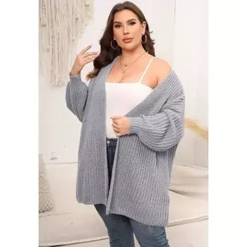 Женский осенне-зимний повседневный кардиган свободного кроя однотонный свитер S чёрный