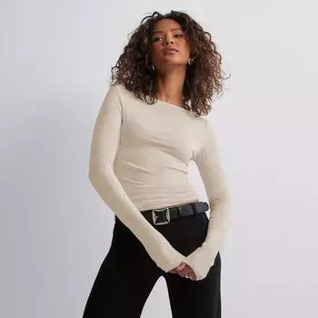 Женский осенне-зимний простой однотонный топ с одним лацканом и длинными рукавами S белый