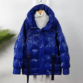 Женский осенне-зимний пуховик, женский средней длины выше колена, яркое пальто с надписью без принта M белый