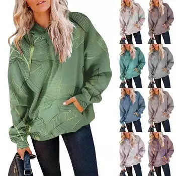 Женский осенне-зимний пуловер с принтом и капюшоном, модная толстовка с длинными рукавами XXXL серый