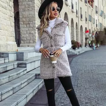 Женский осенне-зимний стеганый жилет Outside The Wear Отвороты на плечах Plus Size Temperament Без рукавов Свободная повседневная верхняя одежда 3XL