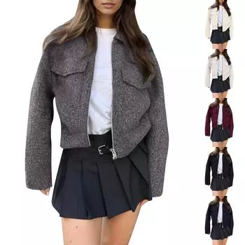 Женский осенне-зимний свитер-кардиган в полоску с v-образным вырезом и пуговицами S тёмно-синий