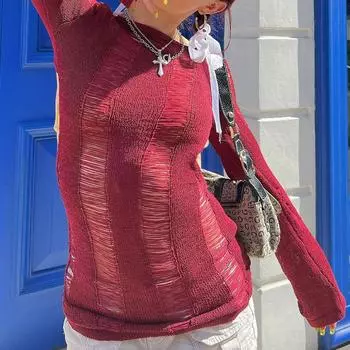 Женский осенне-зимний свитер-пуловер с открытой спиной в винтажном стиле, однотонный S зелёный