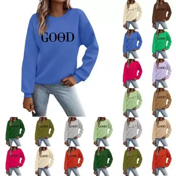 Женский осенне-зимний свитер с круглым вырезом и длинными рукавами, повседневный свитер с мелким принтом L армия зеленый