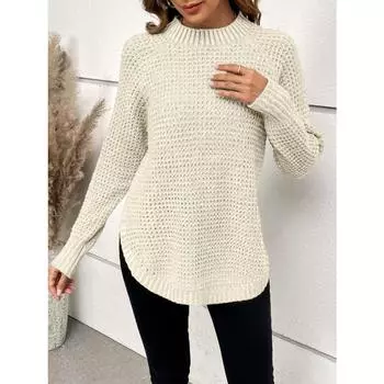 Женский осенне-зимний свободный повседневный джемпер с круглым вырезом XS зелёный