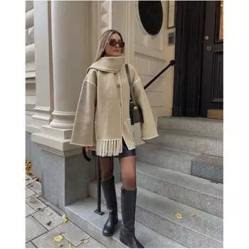 Женский осенне-зимний свободный утолщенный твидовый пиджак темперамент элегантное однорядное пальто с множеством пуговиц XL