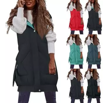 Женский осенне-зимний темпераментный кардиган без рукавов, хлопковый жилет средней длины, жилет, пальто XXXL