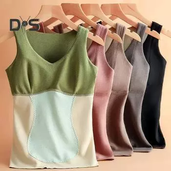 Женский осенне-зимний терможилет, утолщенный плюшевый жилет без рукавов с V-образным вырезом, высокая эластичность, облегающий мягкий пуловер, мягкое эластичное нижнее белье без косточек XL