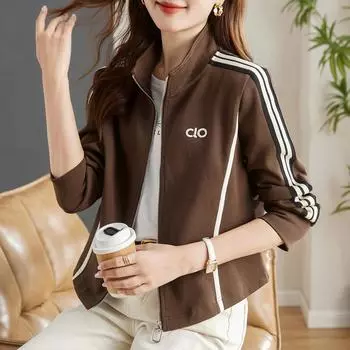 Женский осенне-зимний тонкий кардиган с воротником-стойкой и длинными рукавами M темно-серого