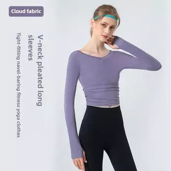 Женский осенне-зимний топ с длинными рукавами для занятий йогой и фитнесом, не наносящий вреда коже S