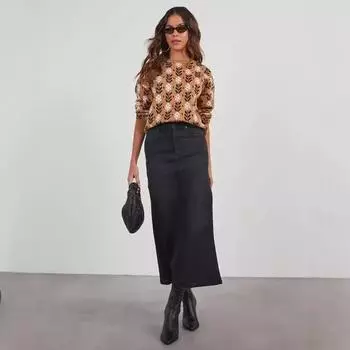 Женский осенне-зимний трикотажный свитер с круглым вырезом и длинными рукавами S хаки