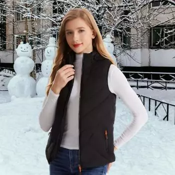 Женский осенне-зимний утепленный жилет с 11 зонами подогрева, 3 уровня температуры, застежка-молния с карманами на молнии, однотонный теплый жилет без рукавов с подкладкой для дома XXL розовый