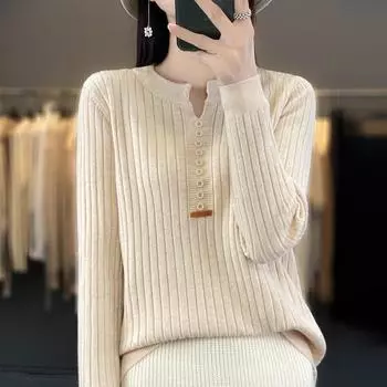 Женский осенне-зимний вязаный свитер Temperament, пуловер с круглым вырезом, рубашка с бахромой, тонкий S чёрный