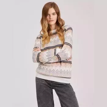 Женский осенне-зимний вязаный жаккардовый свитер с круглым вырезом S розовый