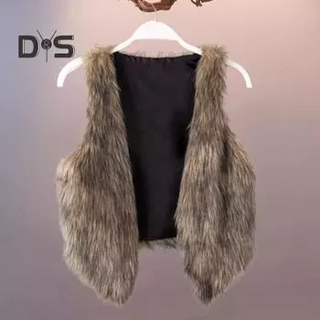 Женский осенне-зимний жилет из искусственной кожи с искусственным мехом, пушистый кардиган без рукавов с v-образным вырезом, толстый повседневный короткий жилет с открытой строчкой, верхняя одежда 3XL коричневый