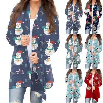 Женский осенний кардиган, женский кардиган с длинным рукавом и принтом спереди, легкая модная повседневная куртка L красный