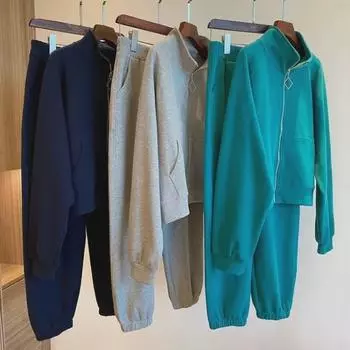 Женский осенний повседневный комплект из двух предметов: Свободный свитер + спортивные штаны XXS (10 jin)