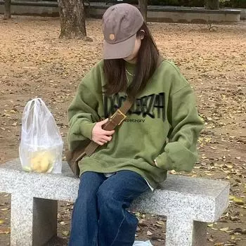 Женский осенний пуловер с длинным рукавом и буквенным принтом, толстовки с капюшоном, топы M