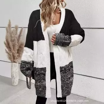 Женский осенний стиль, небольшой ароматный свитер, вязаный кардиган без воротника, ленивый стиль S белый