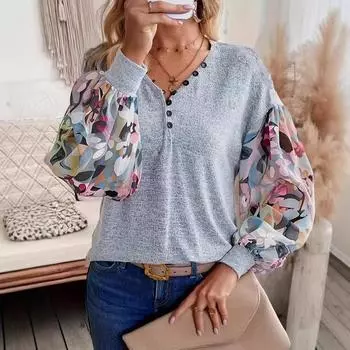 Женский осенний свитер с длинным рукавом и V-образным вырезом, повседневный топ S светло-серый