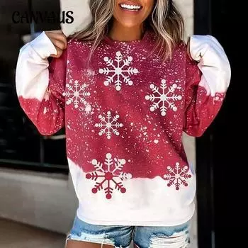 Женский осенний свитер с круглым вырезом, свежая, милая, с длинным рукавом, свободная блузка с принтом S