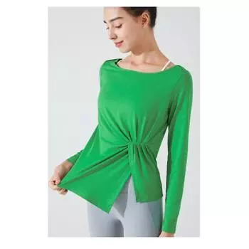 Женский осенний топ для йоги с длинным рукавом Slim Fit S чёрный