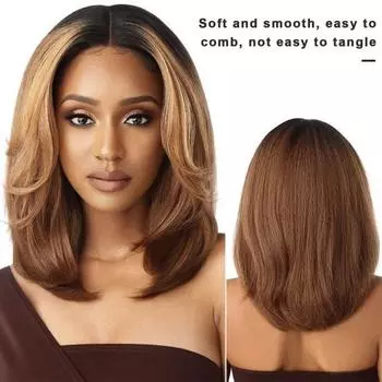 Женский парик Boboo, натуральный вид, термостойкий шелковый парик длиной до плеч, долговечный, модный, пушистый, черного/коричневого/серебристого цвета, парик для волос, головной убор серебряный