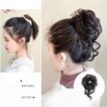 Женский парик, легко носить, пушистый женский инструмент для макияжа в виде осьминога, натуральные изысканные искусственные волокна, сумка для волос, фрикадельки темно-коричневого