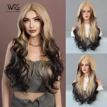 Женский парик моделирования 13*4 парик фронта шнурка Ombre блондинка тело волнистая красота украшение парик канекалон 72cm 28 Inch золотой