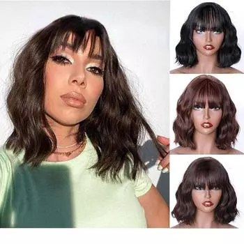 Женский парик с короткими волнами, натуральный цвет, Многоцветные парики 203-55