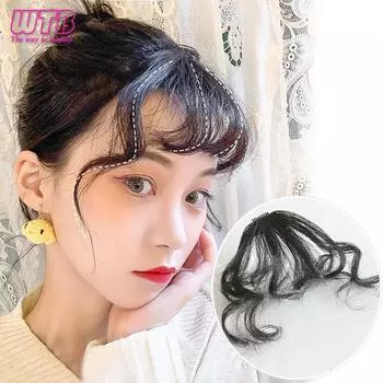 Женский парик с синтетической рулонной челкой WTB, натуральный пушистый бесшовный парик с рулонной челкой