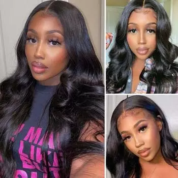 Женский парик Средний разрез Большая волна Гладкие блестящие волосы Увеличивающие объем наращивание волос Без клея Без повреждений Натуральный парик Длинный вьющийся парик Черное покрытие волос светло-коричневого