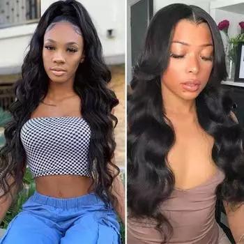Женский парик Средний разрез Большая волна Гладкие блестящие волосы Увеличивающие объем наращивание волос Без клея Без повреждений Натуральный парик Длинный вьющийся парик Черное покрытие волос темно-коричневого