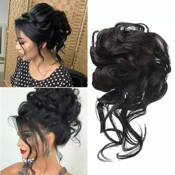 Женский парик в виде грязной булочки с зажимом с когтями, пушистый натуральный высокотемпературный волокно, взлохмаченная прическа, синтетический парик для наращивания волос кофейный