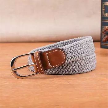 Женский парусиновый ремень с пряжкой, повседневный модный кожаный ремень с жемчугом, джинсовый брючный ремень
