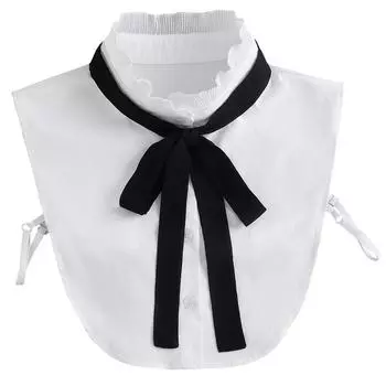 Женский передний белый фальшивый воротник съемный воротник рубашки осенняя блуза свитер фальшивый воротник лацкан топ банты галстуки Fuax Cols