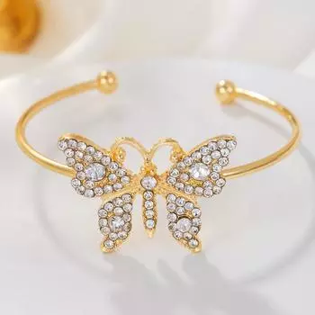 Женский персонализированный элегантный открытый браслет с бабочкой