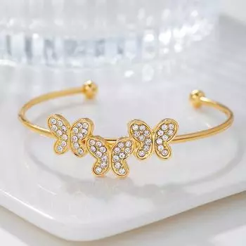 Женский персонализированный элегантный открытый браслет с бабочкой