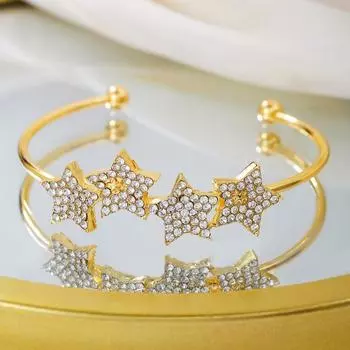 Женский персонализированный элегантный открытый браслет со звездой