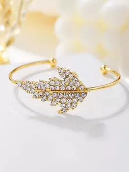 Женский персонализированный браслет с открытыми листьями